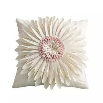 Декоративная наволочка Мягкие удобные изысканные наволочки с лепестками хризантемы для гостиной - бежевый Stuttg
