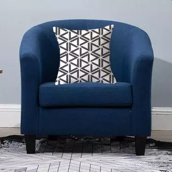 Декоративная наволочка, набор из 2 квадратных диванных подушек, чехол из плюшевого волокна для дивана, дивана, гостиной, 45 см x 45 см, черный и белый, 40 # CANDeal