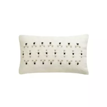 Декоративная наволочка Zara Home Cross-Stitch Cushion Cover, экрю/черный