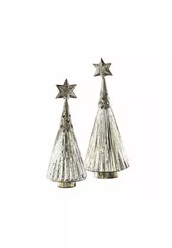 Декоративная ёлка, набор из 2 шт. Lillemor, серебро Loberon, серебро