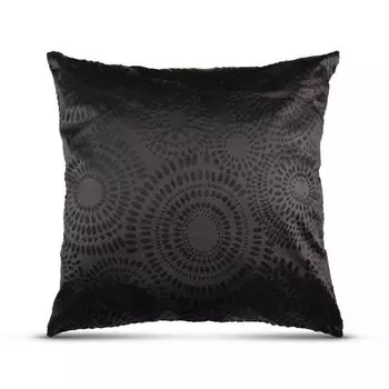 Декоративная подушка 50х50 на двойной молнии, (черная) наволочка с наполнителем "точечки", декоративные наволочки, мягкий чехол для подушек Bestlivings