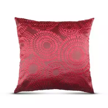 Декоративная подушка 50х50 на двойной молнии, (красная) наволочка с наполнителем "точечки", декоративные наволочки, мягкий чехол для подушек Bestlivings