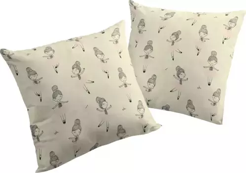 Декоративная подушка Адам "Балерина", сертифицирована GOTS - чехол без наполнения, 1 шт Adam 40х40 см, розовый