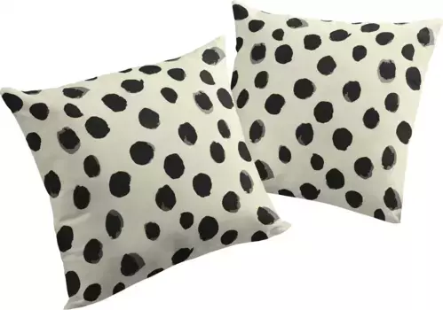 Декоративная подушка Adam "Чехол для подушки Dots", экологически чистый материал из натурального хлопка, чехол без наполнителя, 1 шт 50х50 см, черный