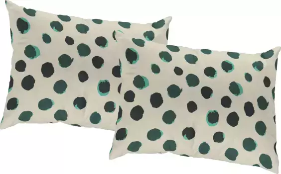 Декоративная подушка Adam "Чехол для подушки Dots", экологически чистый материал из натурального хлопка, чехол без наполнителя, 1 шт 40х40 см, зеленый