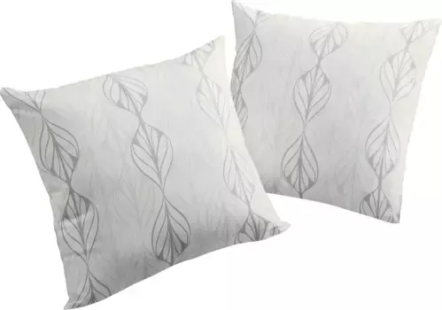 Декоративная подушка Adam "Cushion Cover Wave", экологически чистый материал из натурального хлопка, чехол без наполнителя, 1 шт 40х60 см, светло-серый/бежевый