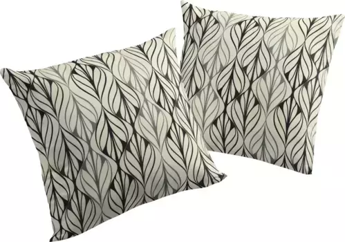 Декоративная подушка Adam "Cushion Cover Wave", экологически чистый материал из натурального хлопка, чехол без наполнителя, 1 шт 40х60 см, черный/темно-серый