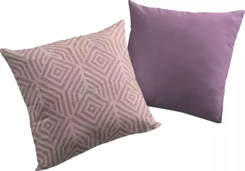 Декоративная подушка Adam "Easy Diamond", молния, с рисунком, двусторонний чехол без наполнения, 1 шт 40х40 см, цвет aubergine + gemustert-Jaquard-Struktur