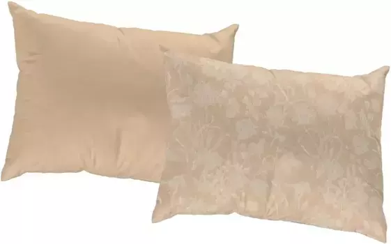Декоративная подушка Adam "Flower Cuve Light", с цветочным узором, двусторонний чехол без наполнителя, 1 шт 50х50 см, бежевый