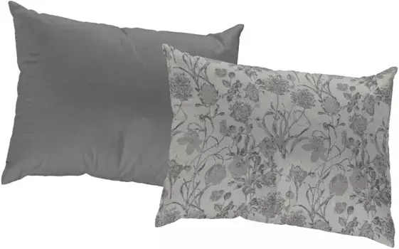 Декоративная подушка Adam "Flower Cuve Light", с цветочным узором, двусторонний чехол без наполнителя, 1 шт 50х50 см, черный