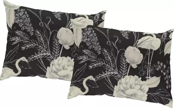 Декоративная подушка Адам "Эдем", сертифицирована GOTS - чехол без наполнения, 1 шт Adam 40х40 см, черный/белый