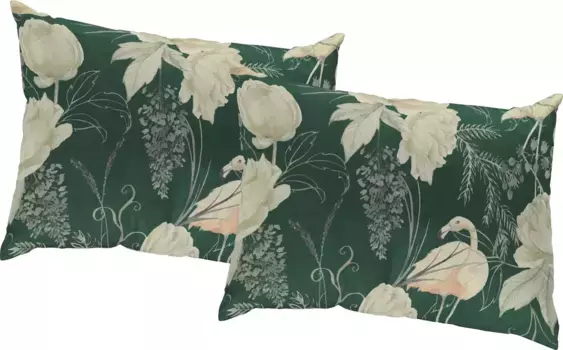Декоративная подушка Адам "Эдем", сертифицирована GOTS - чехол без наполнения, 1 шт Adam 50х50 см, цвет grn/natur + bedruckt