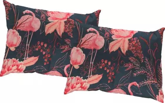 Декоративная подушка Адам "Эдем", сертифицирована GOTS - чехол без наполнения, 1 шт Adam 50х50 см, темно-синий/розовый