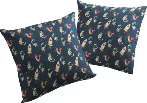Декоративная подушка Адам "Космос", сертификат GOTS - чехол на подушку без наполнения, 1 шт Adam 40х60 см, темно-синий