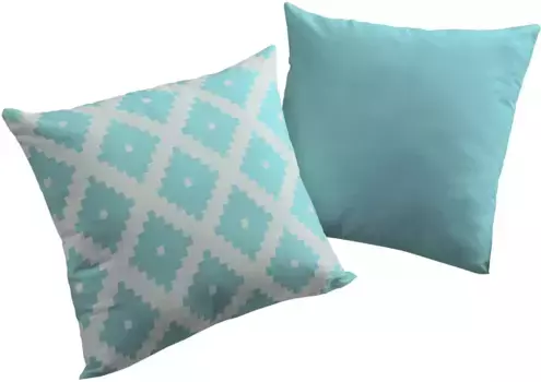 Декоративная подушка Адам "Марокканский Шираз", с клетчатым узором, двусторонний чехол без наполнителя, 1 шт Adam 50х50 см, бирюзовый