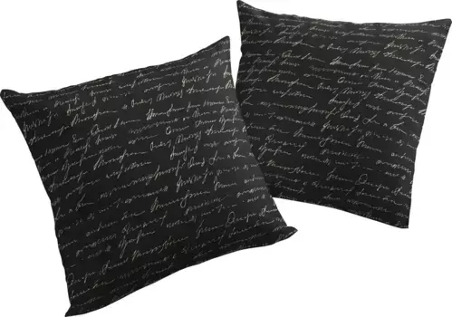Декоративная подушка Adam "Наволочка для подушки Scribble", изготовлена из экологически чистого натурального хлопка, чехол без наполнителя, 1 шт 50х50 см, черный