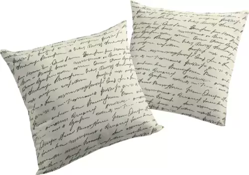 Декоративная подушка Adam "Наволочка для подушки Scribble", изготовлена из экологически чистого натурального хлопка, чехол без наполнителя, 1 шт 40х40 см, цвет natur + bedruckt