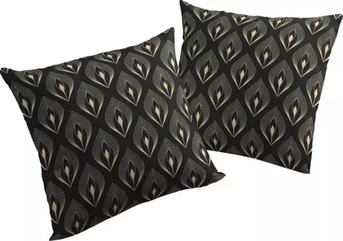 Декоративная подушка Адам "Перья", сертификат GOTS, чехол без наполнения, 1 шт Adam 50х50 см, черный