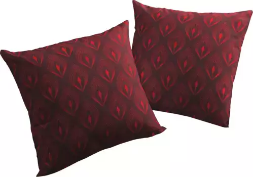 Декоративная подушка Адам "Перья", сертификат GOTS, чехол без наполнения, 1 шт Adam 40х60 см, темно-красный/красный