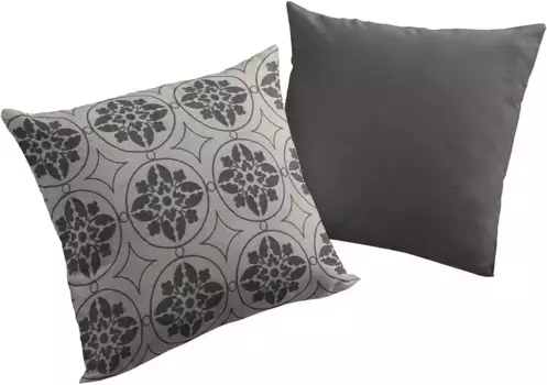 Декоративная подушка Adam "Romantic Puligny A", с крупным орнаментом, двусторонний чехол без наполнения, 1 шт 50х50 см, черный