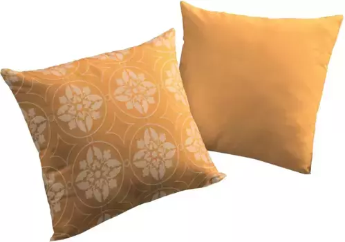 Декоративная подушка Adam "Romantic Puligny A", с крупным орнаментом, двусторонний чехол без наполнения, 1 шт 50х50 см, цвет curry + Ornamente