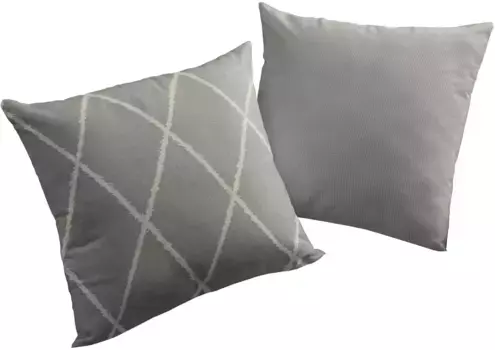 Декоративная подушка Adam "Шкатулка Вальделана Лайт", с ромбовидным узором, двусторонний чехол без наполнения, 1 штука 40х40 см, темно-серый
