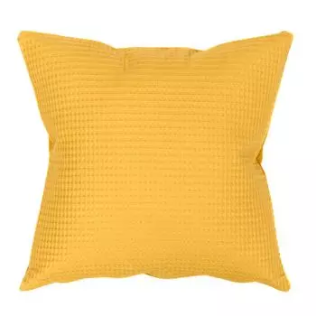 Декоративная подушка Amilian 45х45 см. Декоративная подушка с наполнителем; Декоративная подушка с чехлом, подушка для спальни, гостиной, на молнии, желтый