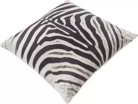 Декоративная подушка Andiamo "Амарилло", декоративная подушка, квадратная, 45х45 см, имитация принтованного меха, с наполнителем, черный/белый/черный/белый