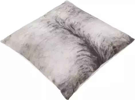 Декоративная подушка Andiamo "Амарилло", декоративная подушка, квадратная, 45х45 см, имитация принтованного меха, с наполнителем, серый/черный