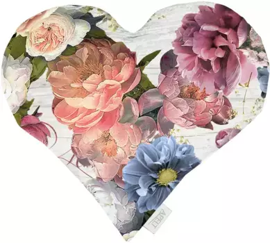 Декоративная подушка APELT "1108", форма сердца с наполнителем 30х32 см, цвет bunt/bordeau x + bedruckt