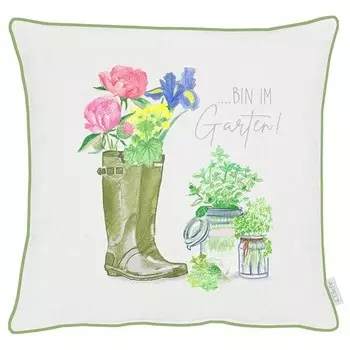 Декоративная подушка Apelt 6814, 45x45x10 см цвет wei/grn