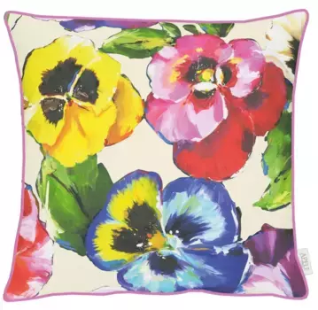 Декоративная подушка APELT "9584", мотив анютины глазки, чехол без наполнителя, 1 шт 49х49 см, цвет bunt + geblmt