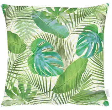 Декоративная подушка APELT "9586", мотив джунглей, чехол на подушку с наполнителем, 1 шт 48х48 см, зеленый