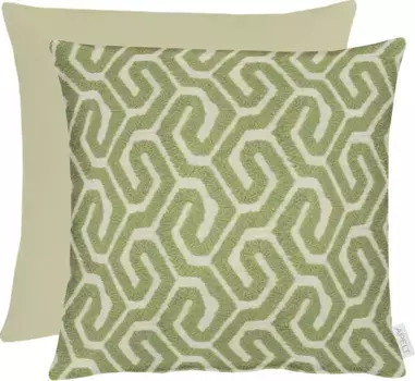 Декоративная подушка APELT "Tiago", двусторонний чехол с наполнителем, 1 шт 45х45 см, цвет grn-natur + gemustert