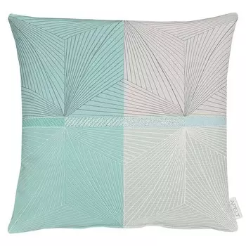 Декоративная подушка Apelt Tobia, 45x45x10 см цвет trkis/grau