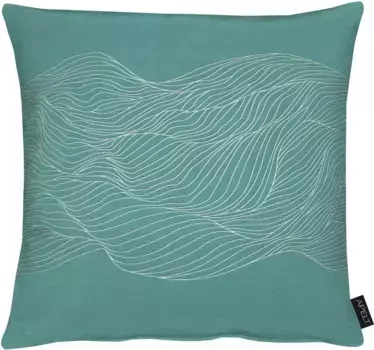 Декоративная подушка АПЭЛТ "5233", из жаккардовой ткани, чехол без наполнителя, 1 шт APELT 49х49 см, цвет petrol + gemustert