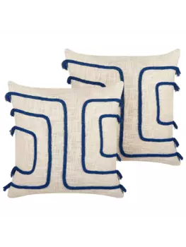 Декоративная подушка Beliani 2 tlg Deko PLEIONE, цвет beige/blau