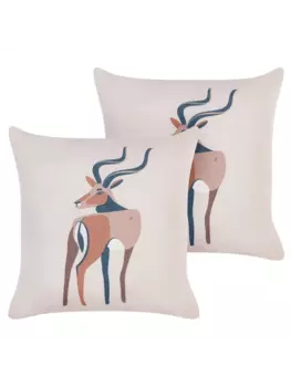 Декоративная подушка Beliani 2er Set Deko ABAL, цвет beige/braun/schwarz