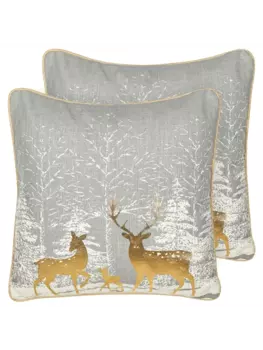 Декоративная подушка Beliani 2er Set Deko AECHMEA, цвет grau/gold/wei