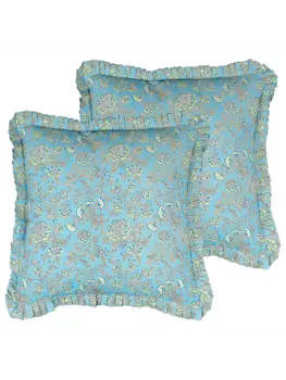 Декоративная подушка Beliani 2er Set Deko AMOENA, цвет blau/braun/wei