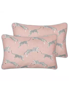 Декоративная подушка Beliani 2er Set Deko ARALES, цвет rosa/wei/schwarz