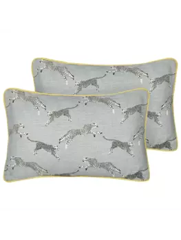 Декоративная подушка Beliani 2er Set Deko ARALES, цвет grau/wei/schwarz