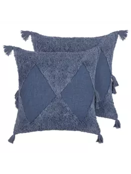 Декоративная подушка Beliani 2er Set Deko AVIUM, синий