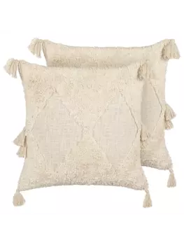 Декоративная подушка Beliani 2er Set Deko AVIUM, бежевый