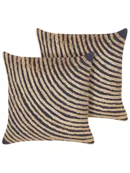 Декоративная подушка Beliani 2er Set Deko BERGENIA, цвет natrlich/beige/schwarz