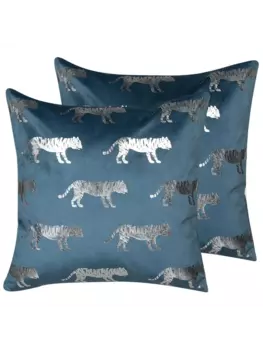 Декоративная подушка Beliani 2er Set Deko BLUEBELL, цвет blau/silber