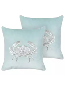 Декоративная подушка Beliani 2er Set Deko BOSSIELLA, цвет blau/silber