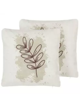 Декоративная подушка Beliani 2er Set Deko CALENDULA, цвет beige/braun