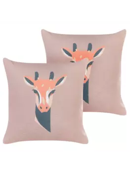 Декоративная подушка Beliani 2er Set Deko CANDELABRA, цвет rosa/schwarz/orange