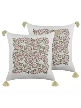 Декоративная подушка Beliani 2er Set Deko CARISSA, цвет bunt/wei/rosa